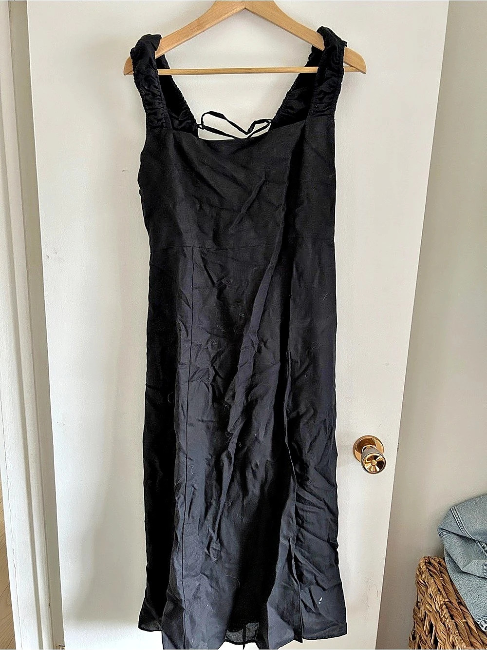 Black Linen Maxi Dress